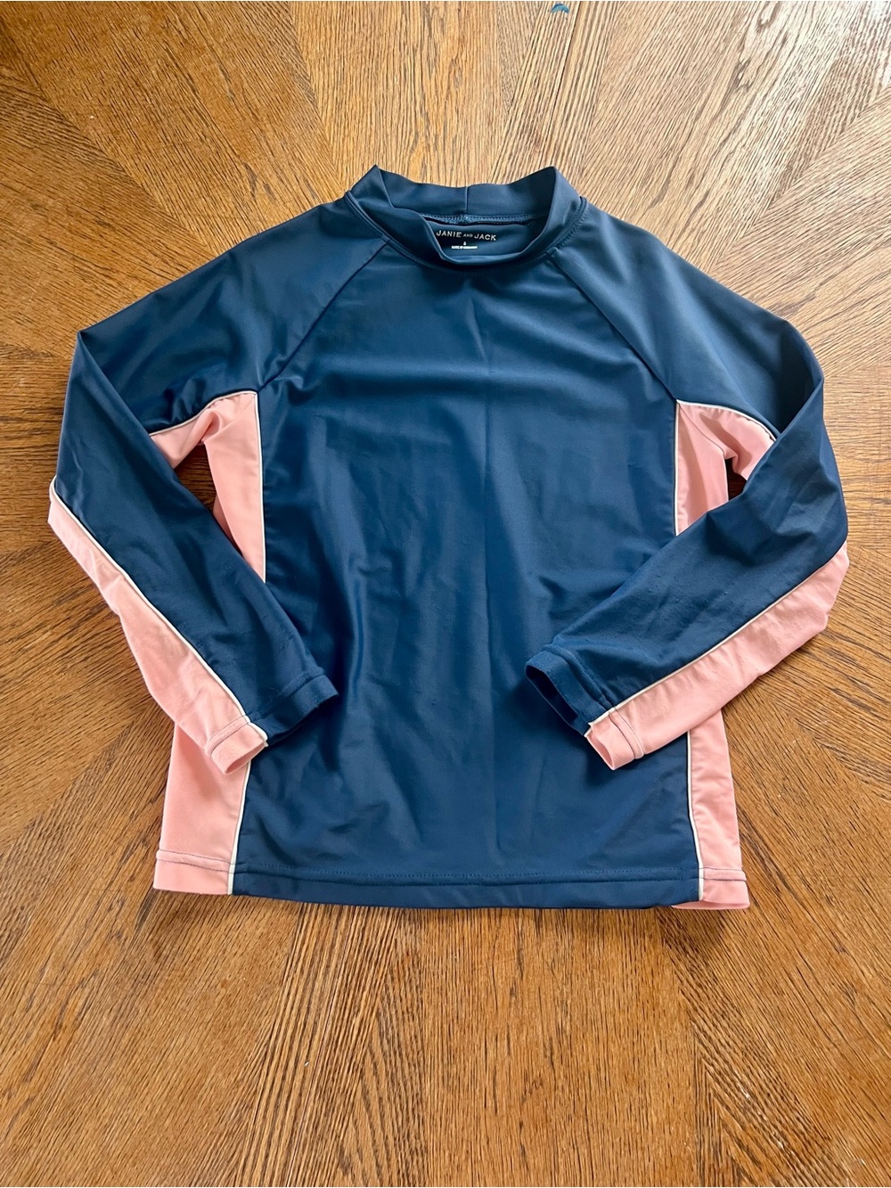 Janie and Jack | Navy and Pink Long-Sleeve Rash Guard